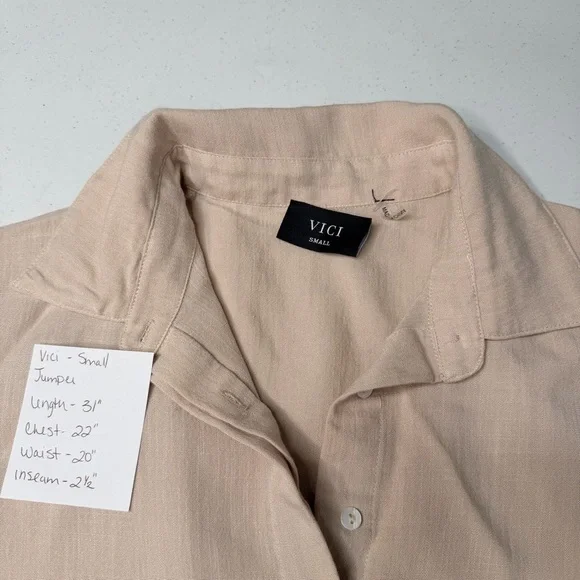 Vici Cream Casual Button Down Jumpsuit Romper - Picture 9 of 10